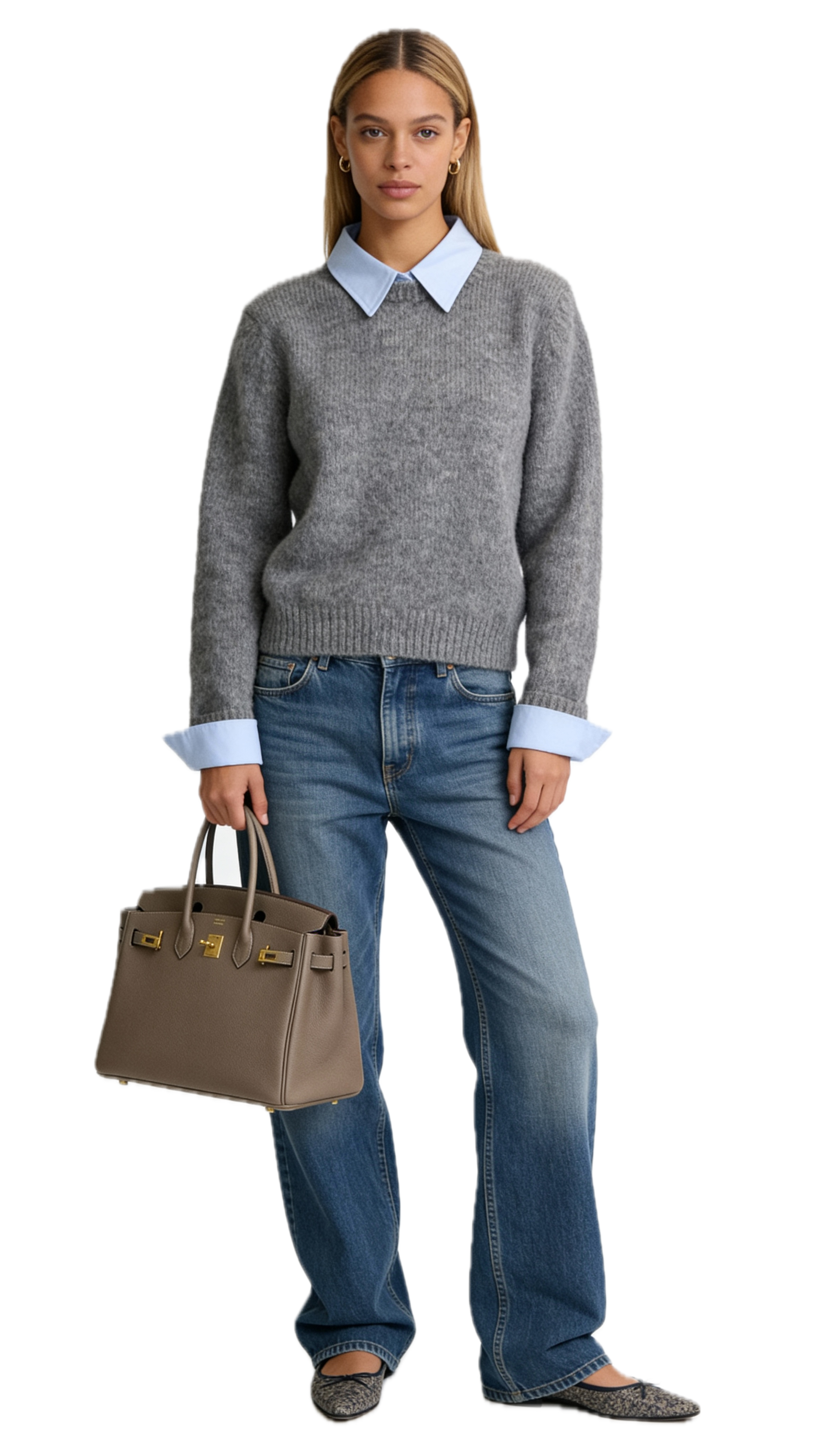 Fake Two Shirts Collar Sweater