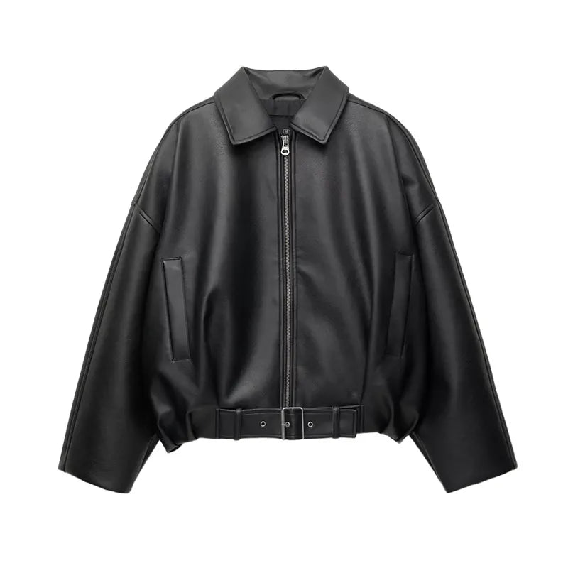Vintage PU Leather Bomber Jackets 2