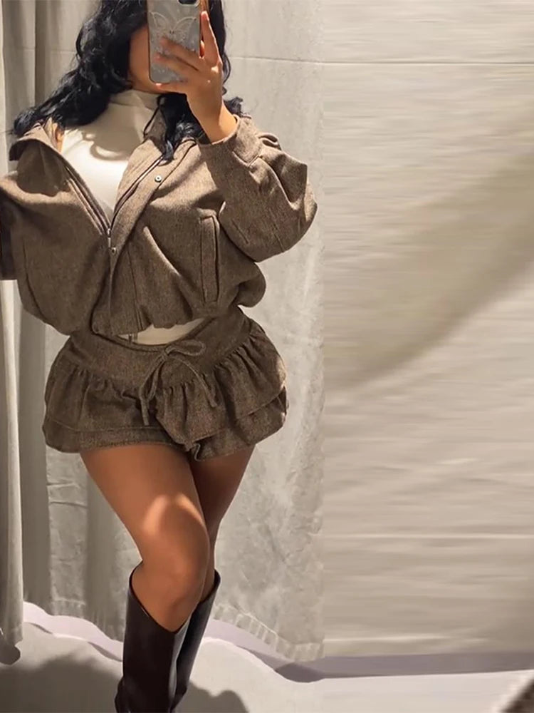 Twill Jacket Short Culottes