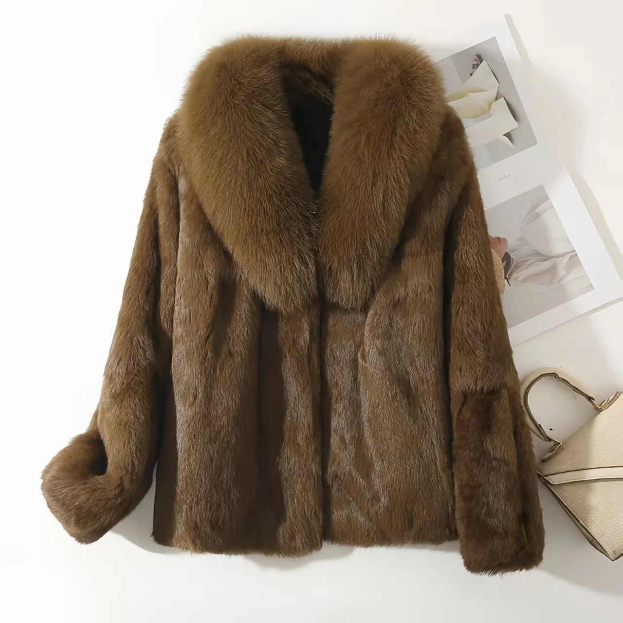 Real Rex Rabbit Fur Coat f