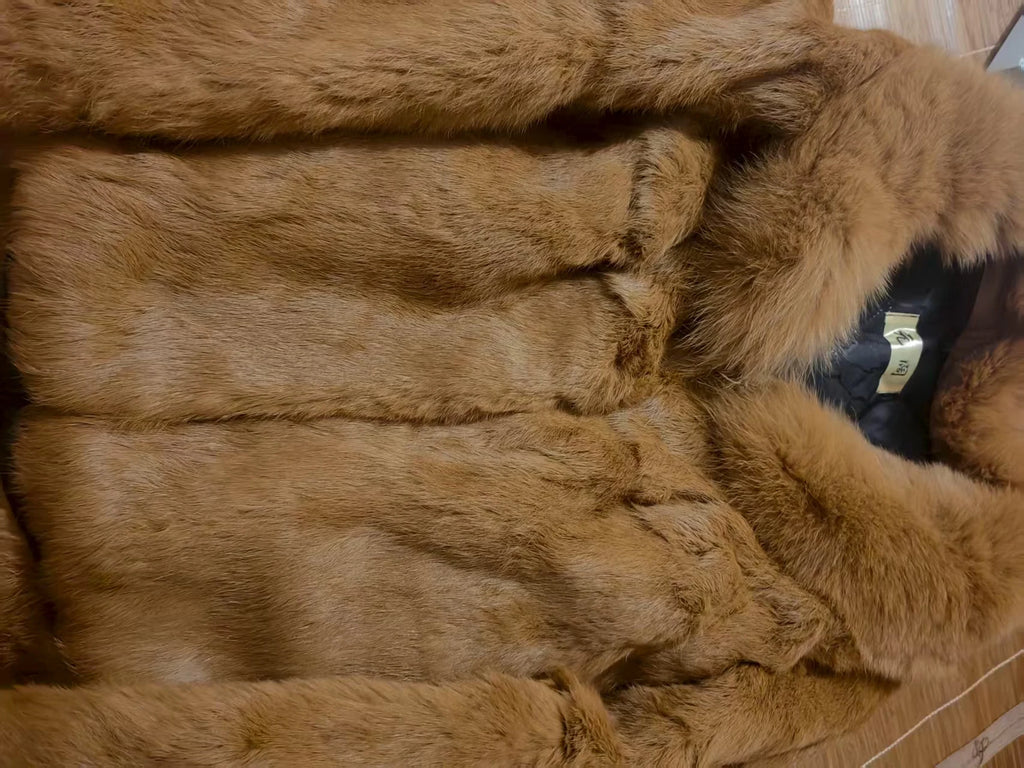 Real Rex Rabbit Fur Coat f