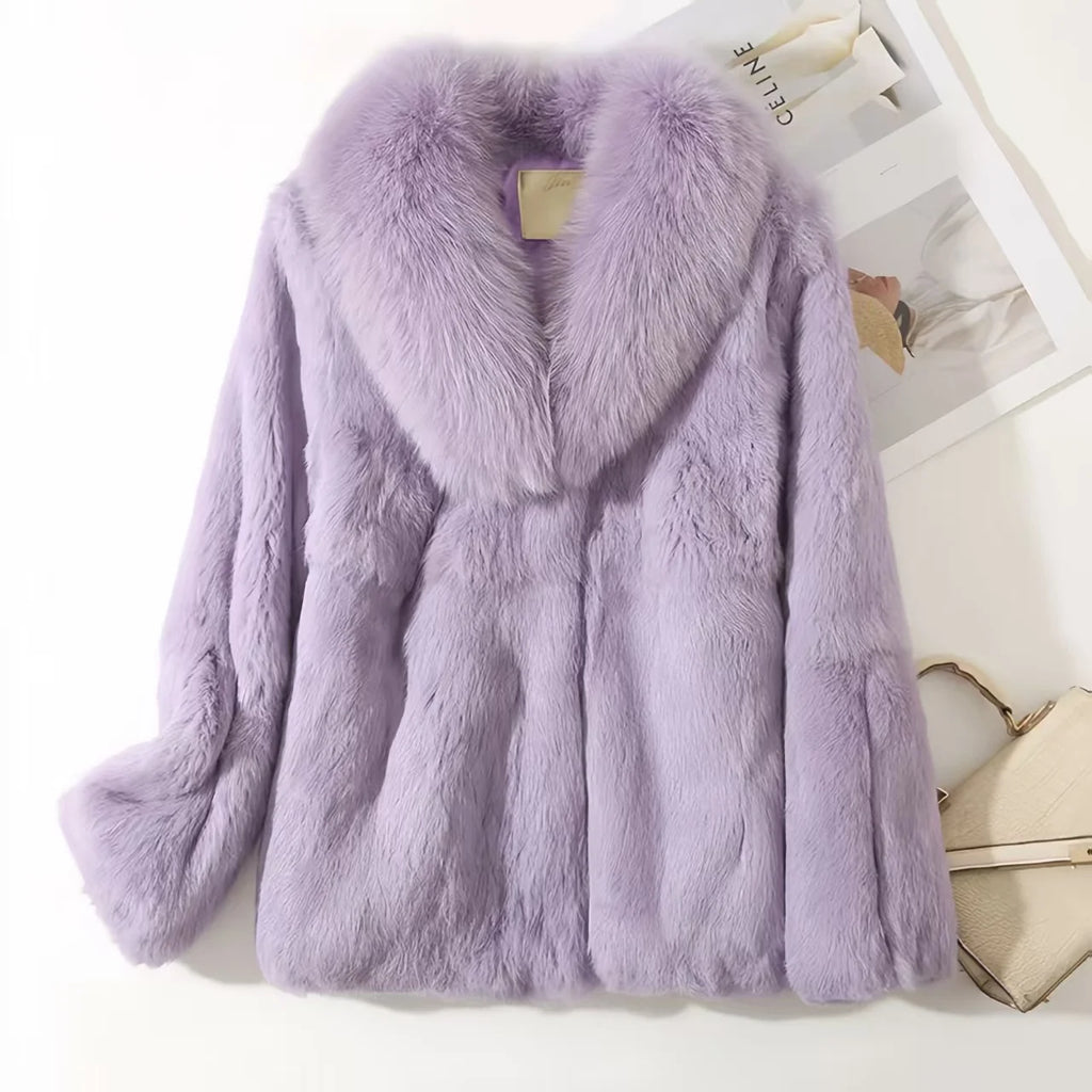 Real Rex Rabbit Fur Coat f