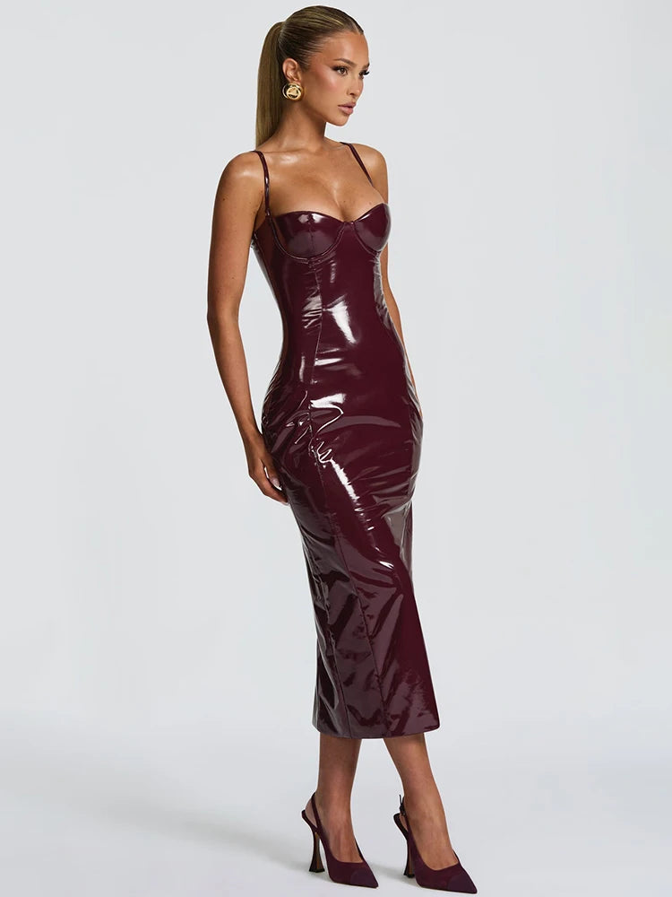 Mozision PU leather dress