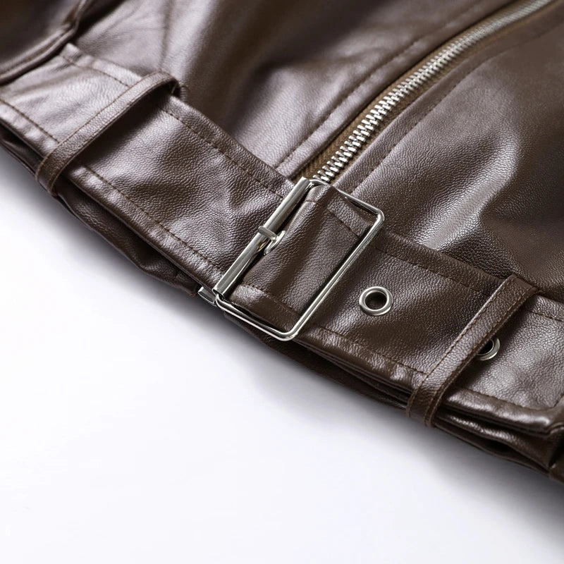 Vintage PU Leather Bomber Jackets 2