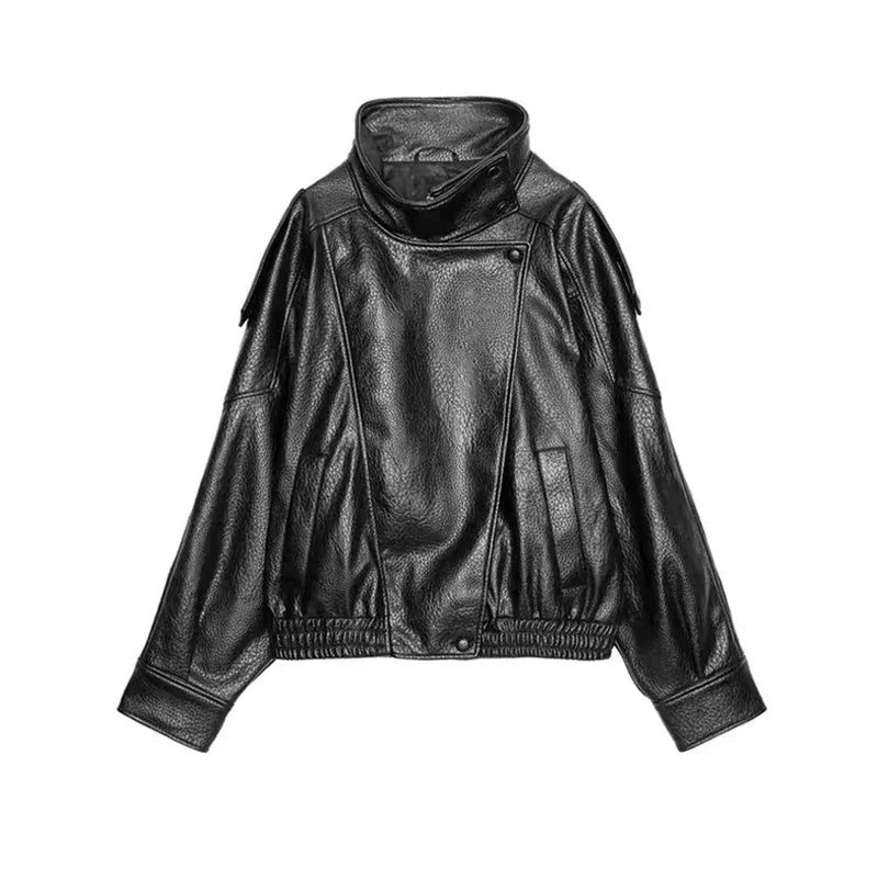 Vintage PU Leather Bomber Jackets 2