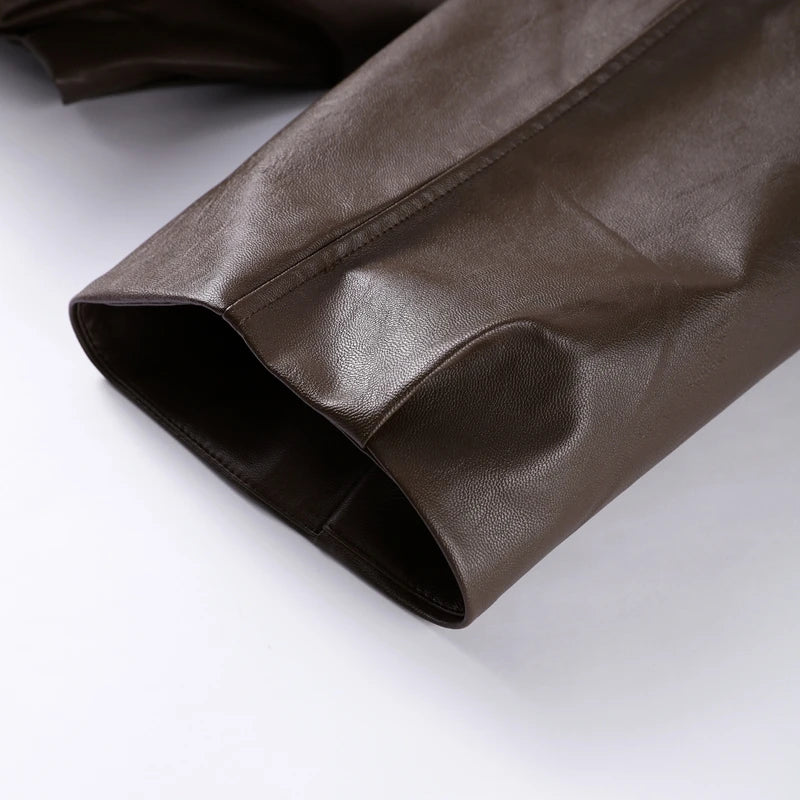 Vintage PU Leather Bomber Jackets 2