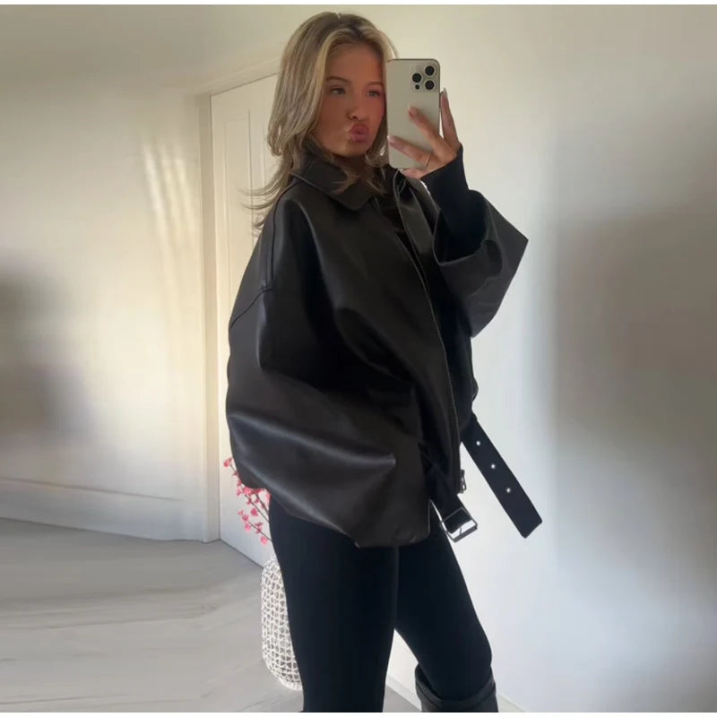 Vintage PU Leather Bomber Jackets 2