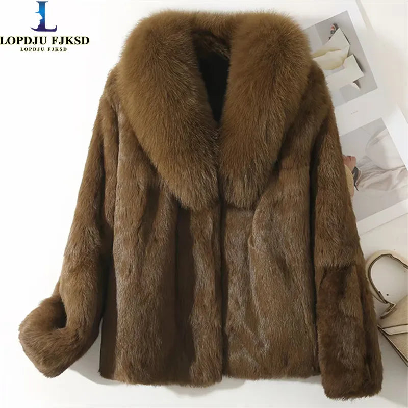 Real Rex Rabbit Fur Coat f