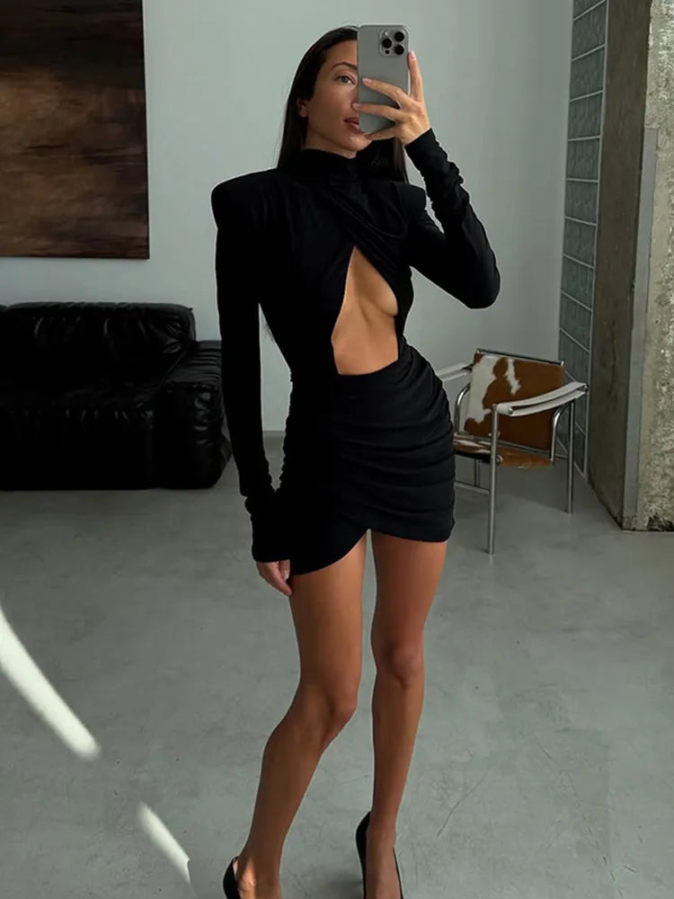 Black Hollow Out Mini