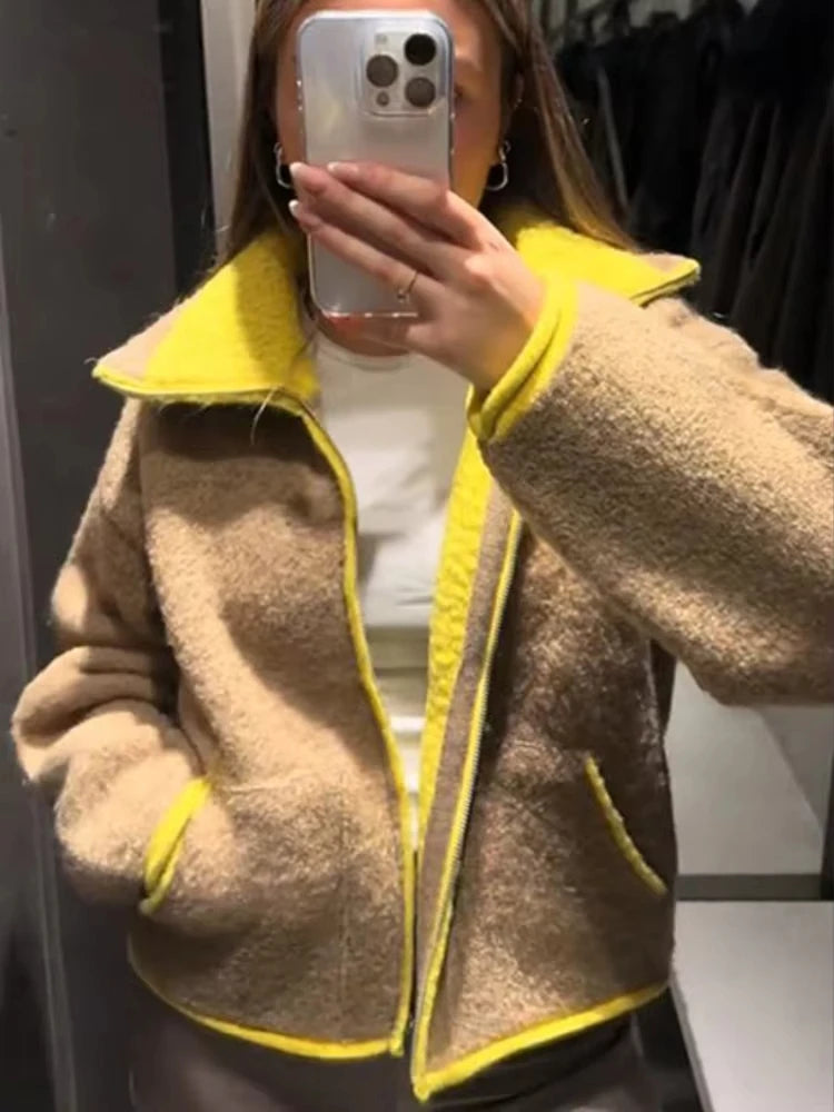 Contrasting Cardigan Jacket