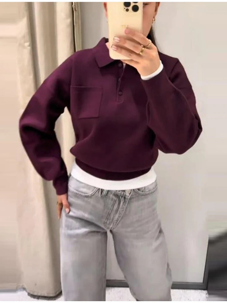 Wine Red Lapel Collar