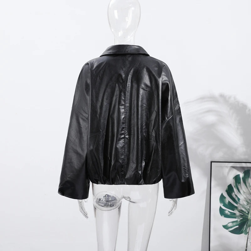 Vintage PU Leather Bomber Jackets 2