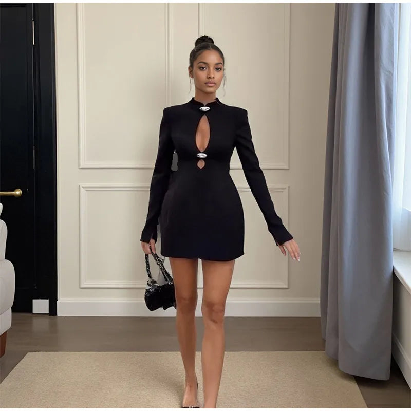 Black Hollow Out Mini