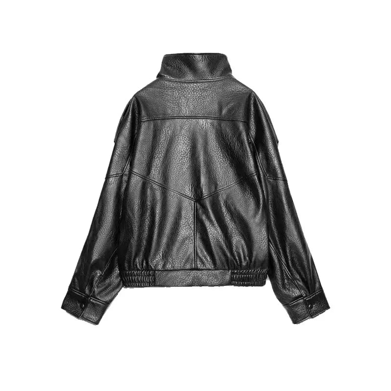 Vintage PU Leather Bomber Jackets 2