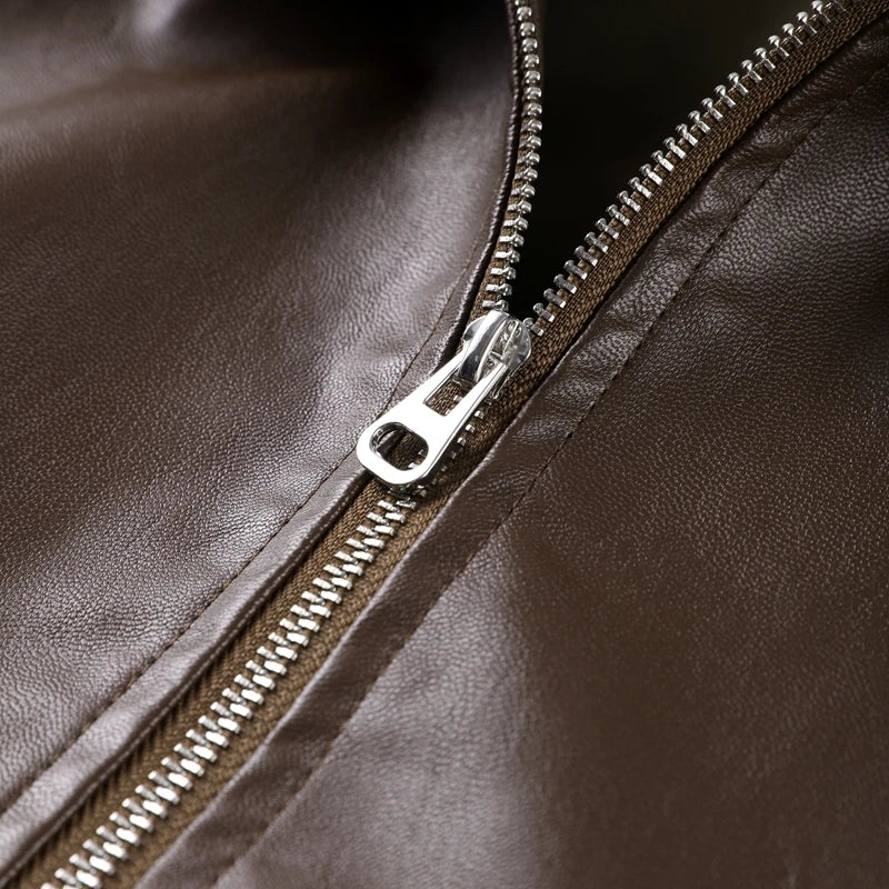 Vintage PU Leather Bomber Jackets 2