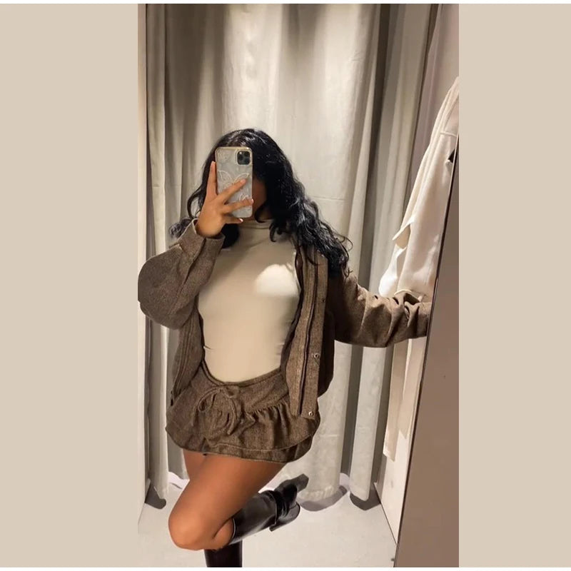 Twill Jacket Short Culottes