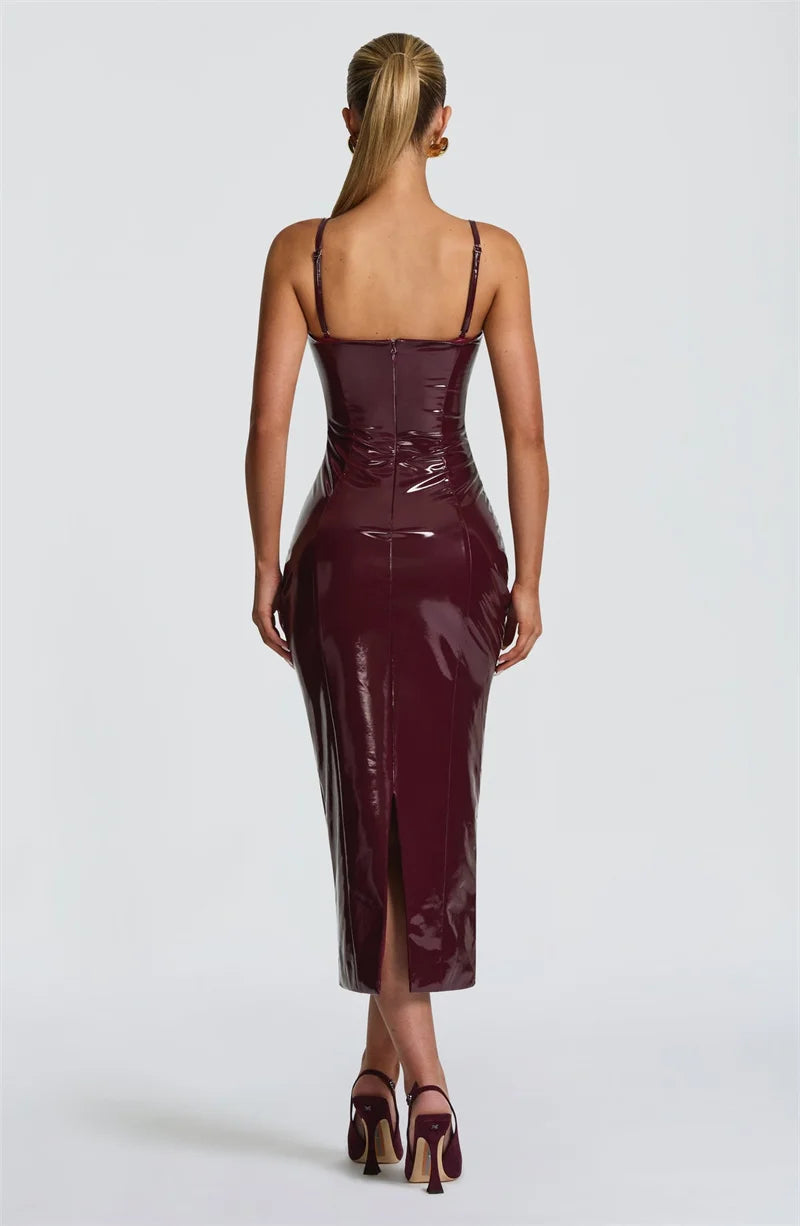 Mozision PU leather dress