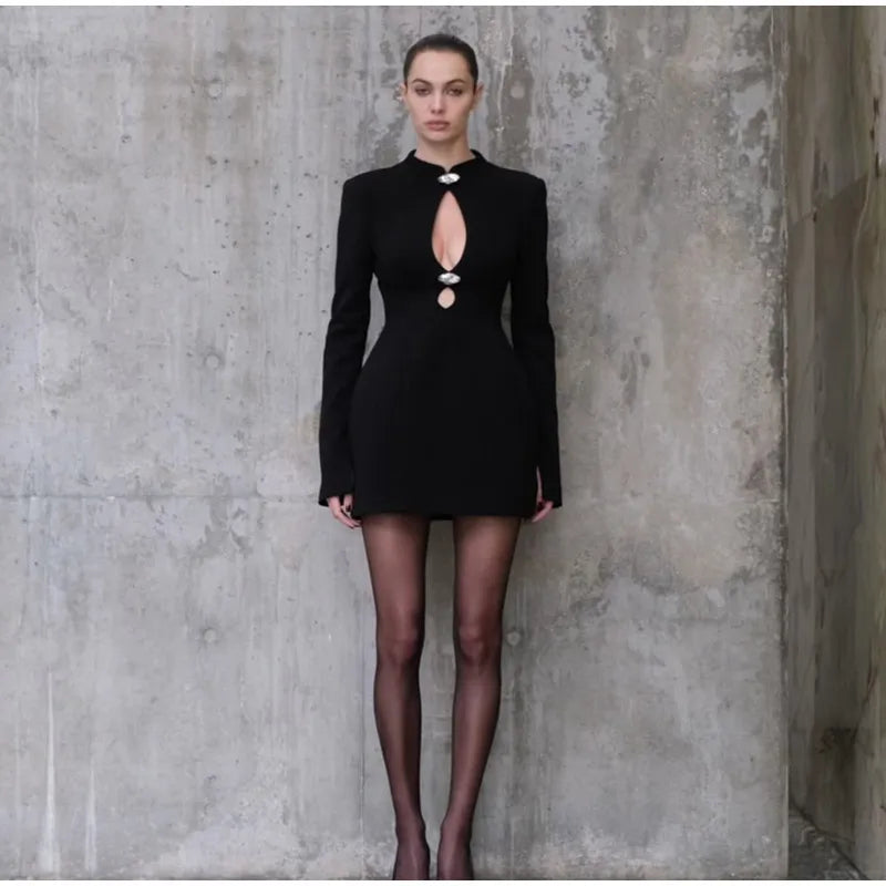 Black Hollow Out Mini