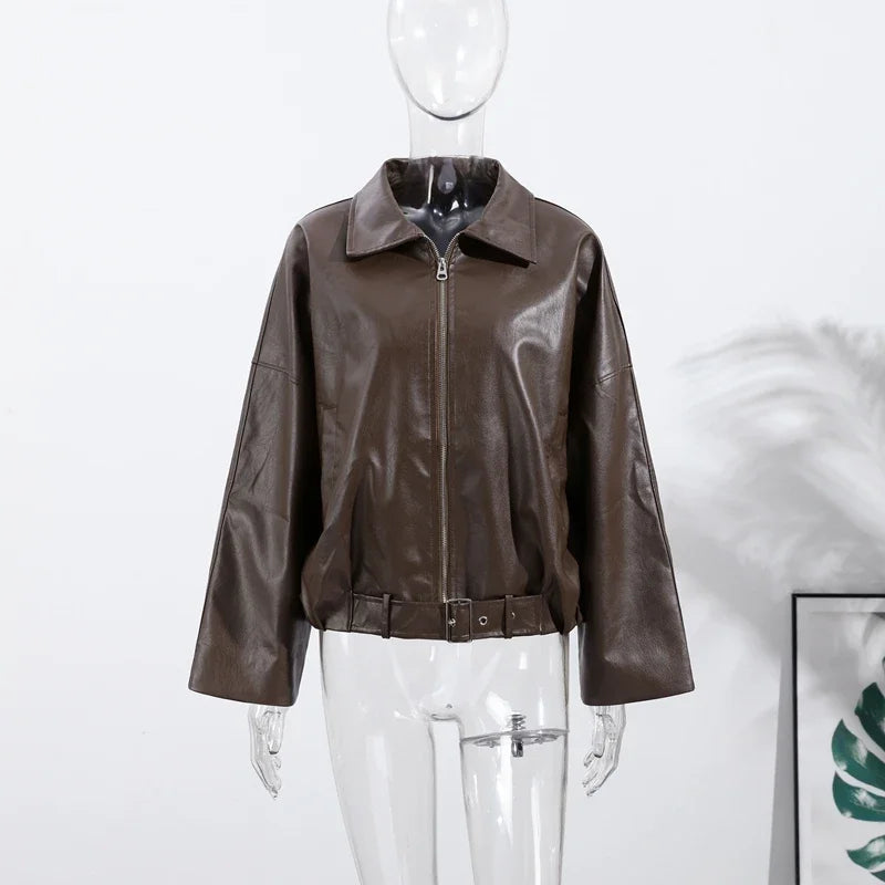 Vintage PU Leather Bomber Jackets 2