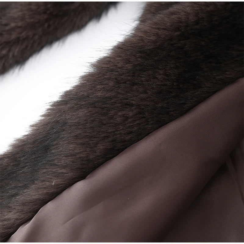 Brown Medium-length Fur Coat