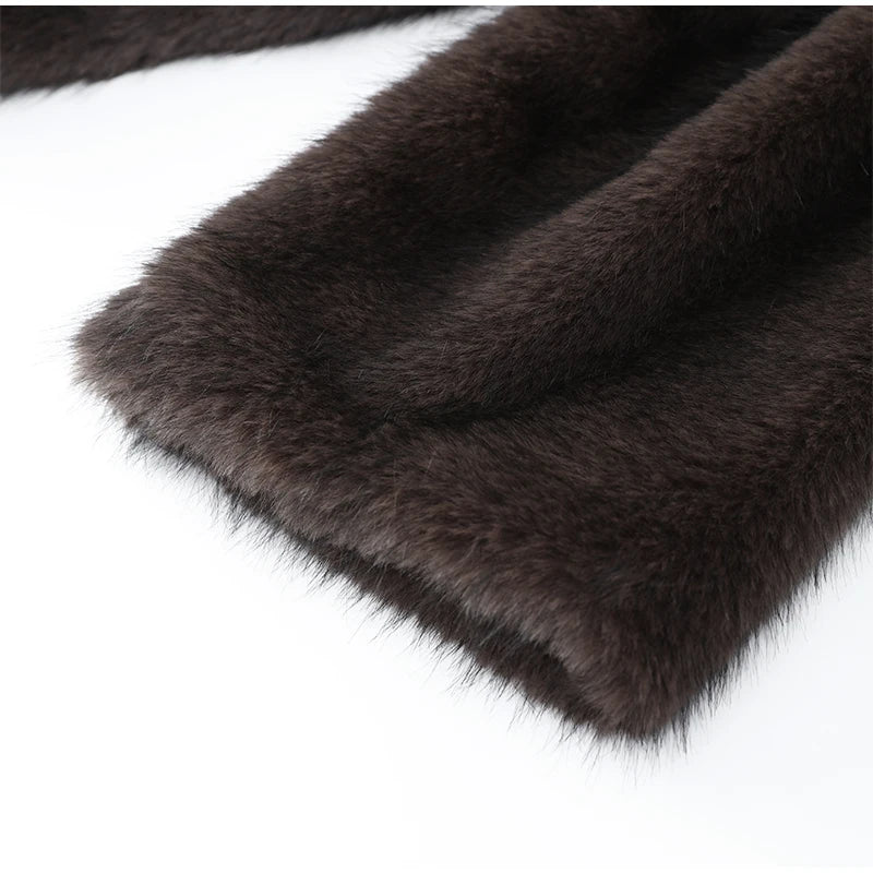 Brown Medium-length Fur Coat