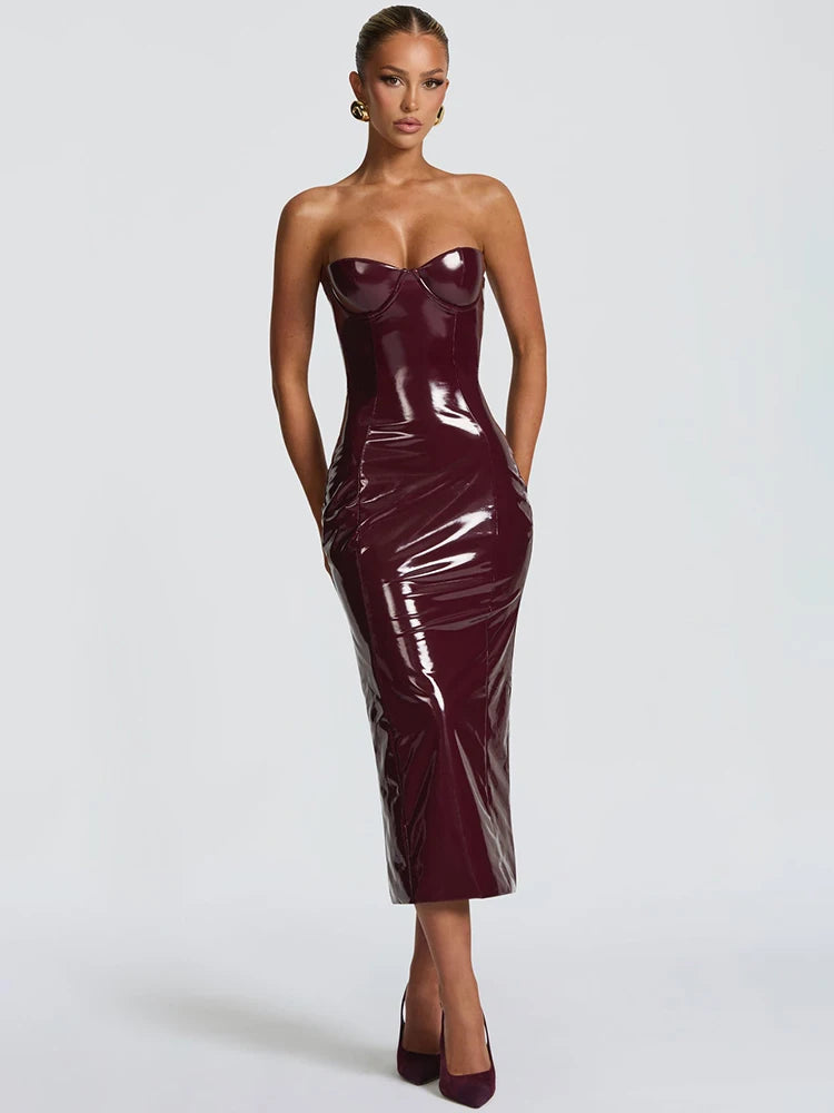 Mozision PU leather dress