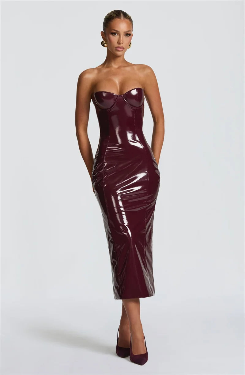 Mozision PU leather dress