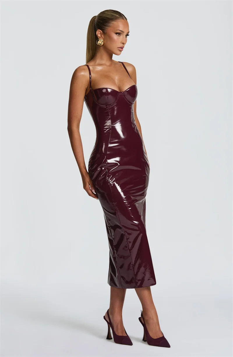 Mozision PU leather dress