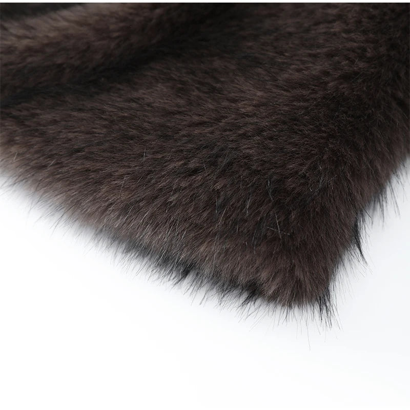 Brown Medium-length Fur Coat