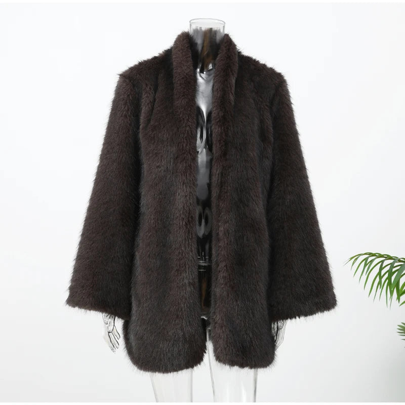 Brown Medium-length Fur Coat