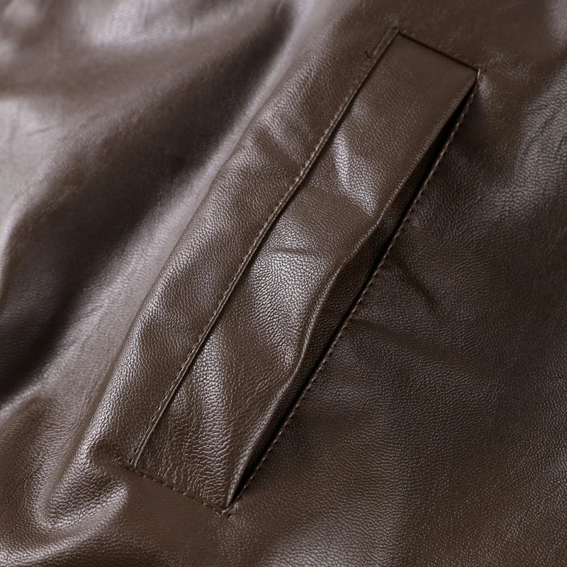 Vintage PU Leather Bomber Jackets 2