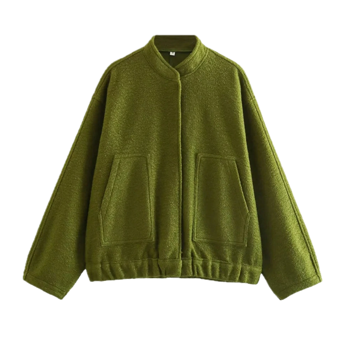 Pockets Oversized Bomber Jacket