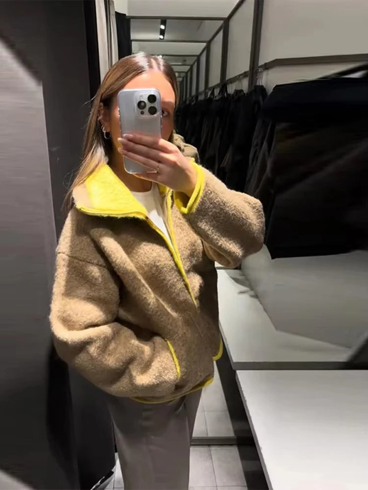 Contrasting Cardigan Jacket