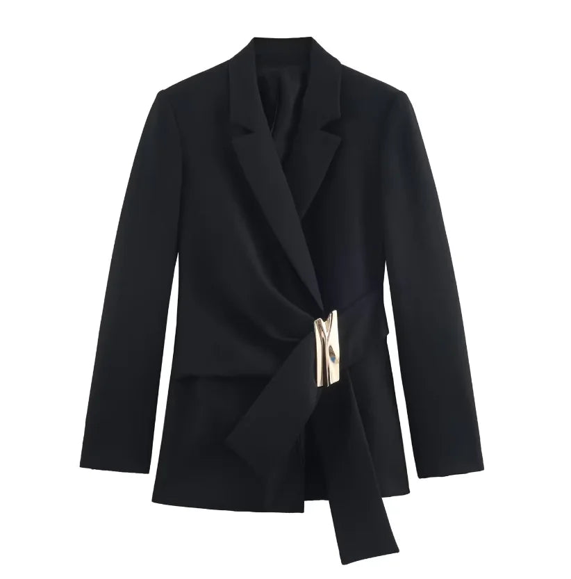Office Lady Buttoned Blazer Jacket