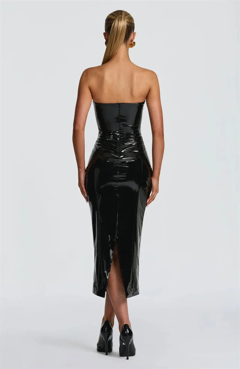 Mozision PU leather dress