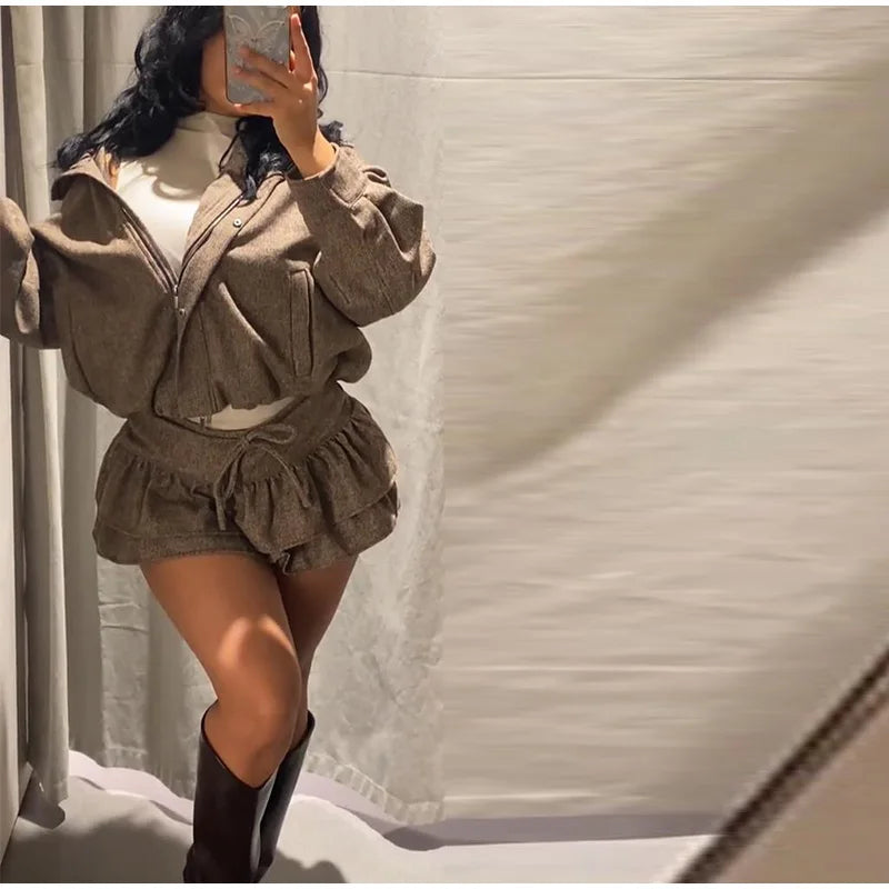 Twill Jacket Short Culottes