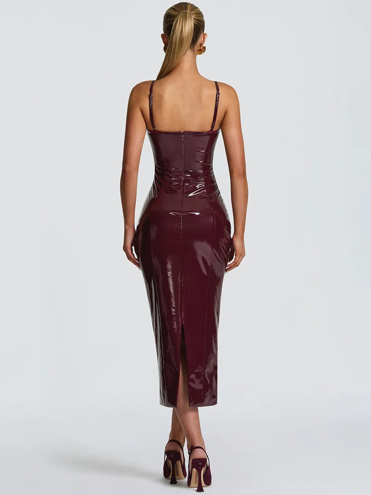Mozision PU leather dress