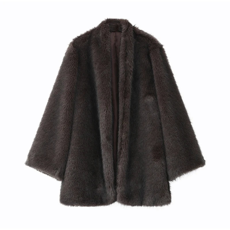 Brown Medium-length Fur Coat