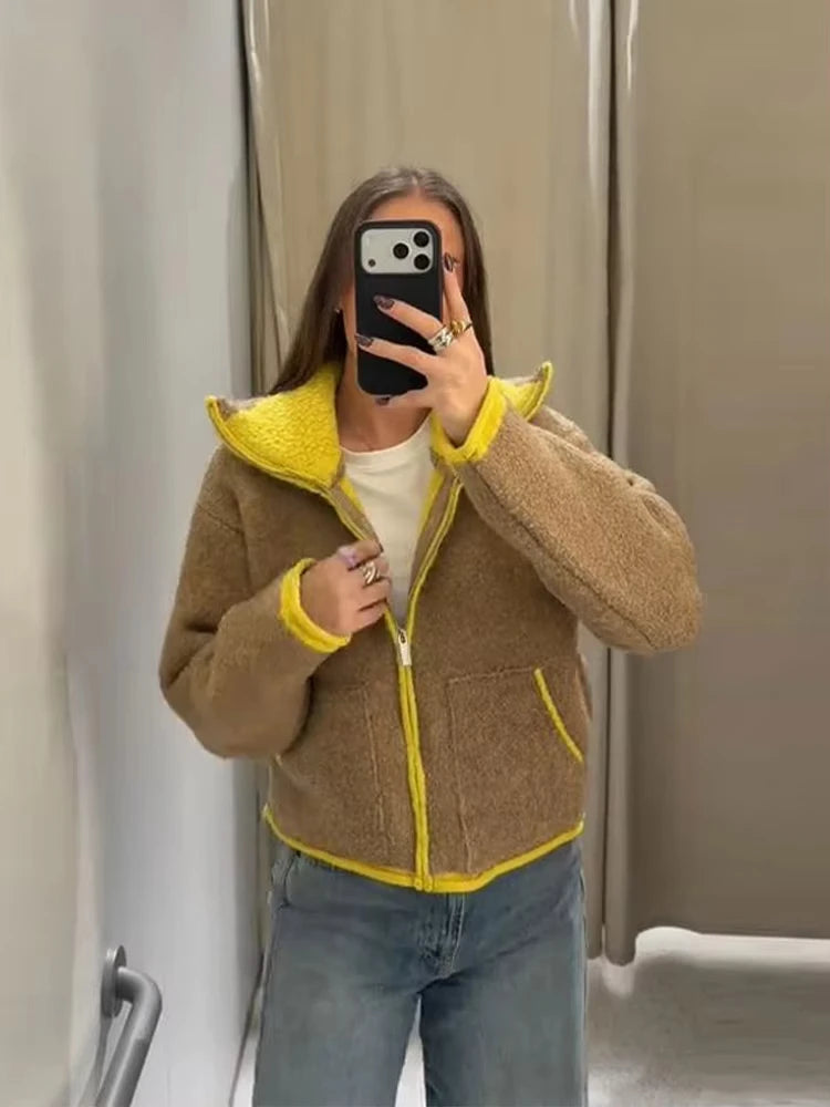 Contrasting Cardigan Jacket