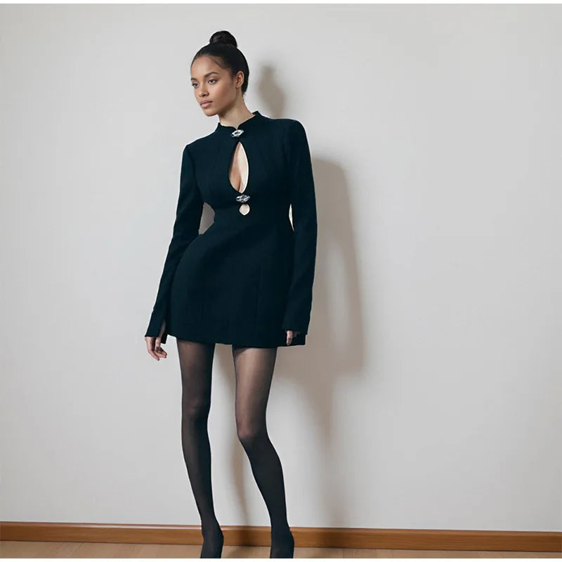 Black Hollow Out Mini