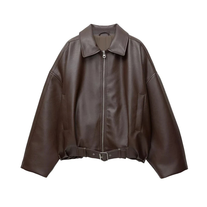 Vintage PU Leather Bomber Jackets 2