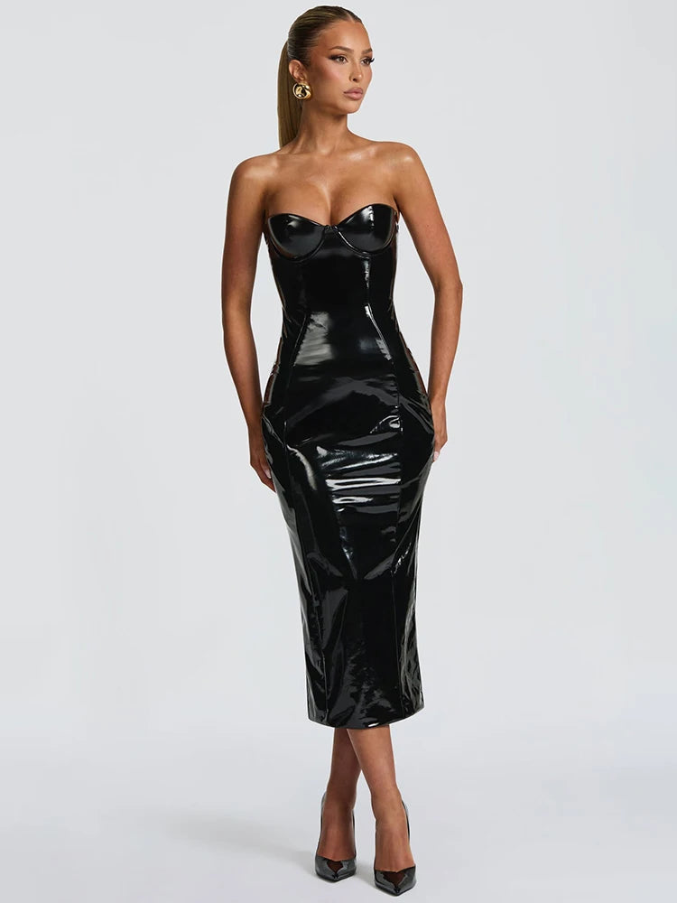 Mozision PU leather dress